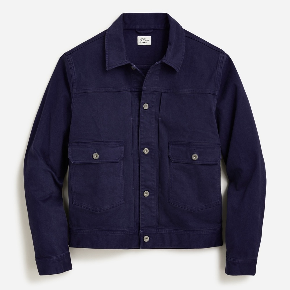 Wallace & Barnes garment-dyed duck canvas trucker jacket